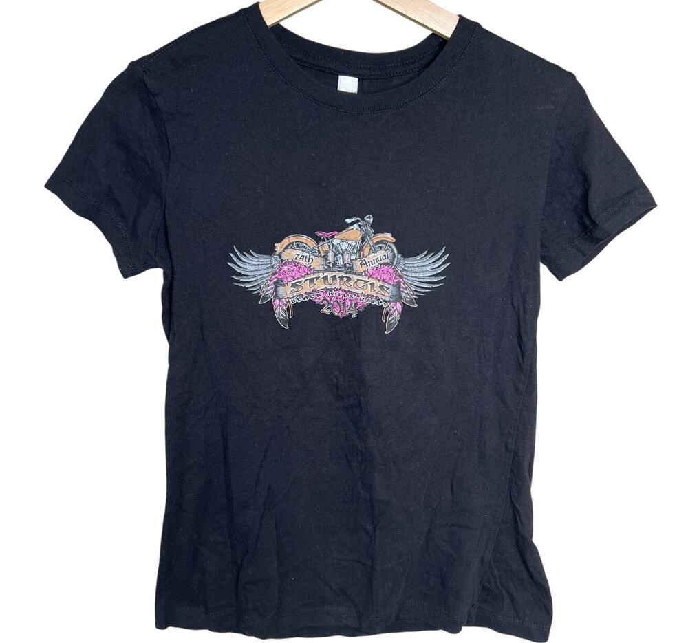 2014 Sturgis Black Hill Rally Black T-shirt 74th Annual Size Large